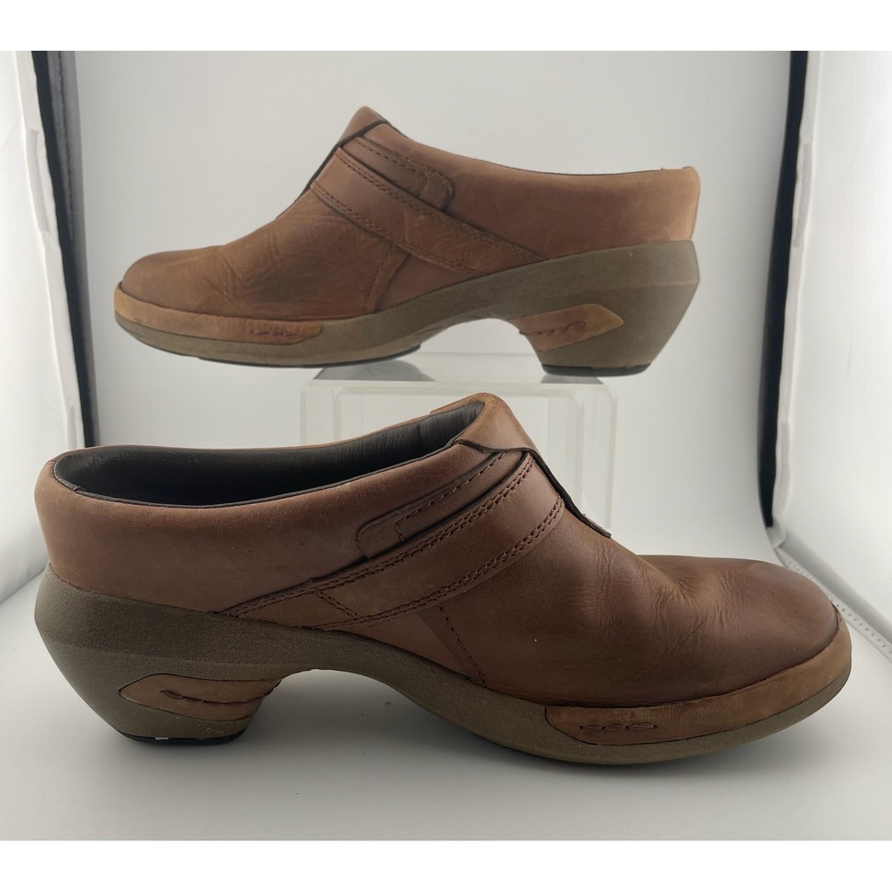 Merrell Dassie Stitch Brown Leather Comfort Clogs Slip On Women's 9‎ EU40